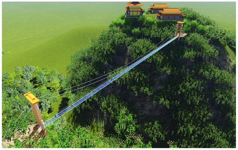 赣州全南天龙山188米玻璃桥横梁安装完成!3.jpg